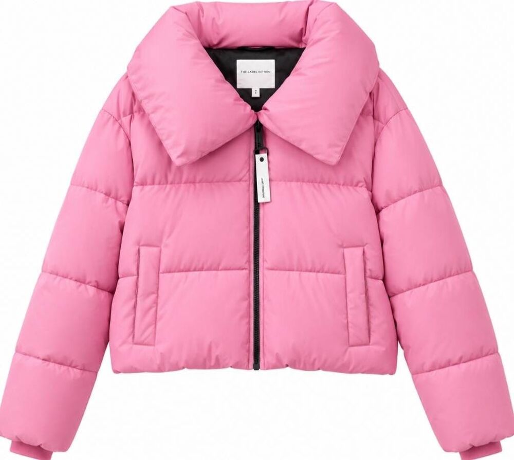 Avec les filles womens 2xl puffer jacket pink barbie cropped